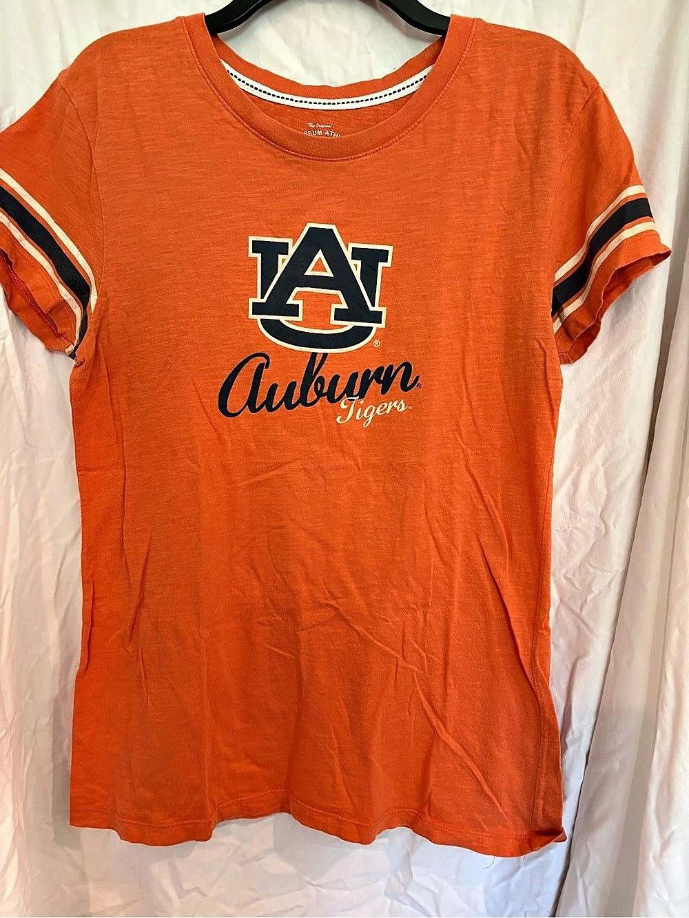 The Original Collegiate Athletics Auburn Tigers Striped Tee Orange women’s XL